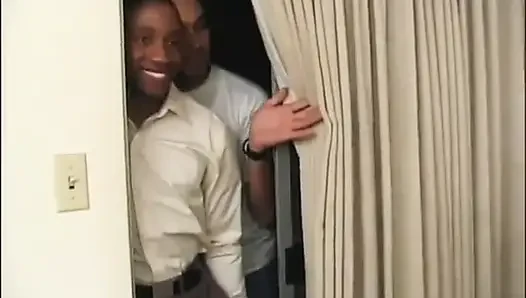 Black and white far milf threesome pussy fucking