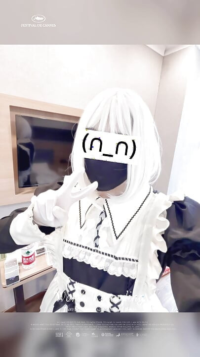 Crossdresser White Stocking and Maid