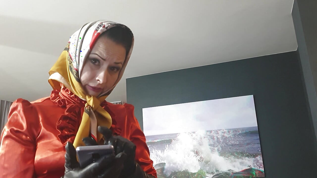 A Lady in Stockings and Silky Headscarf