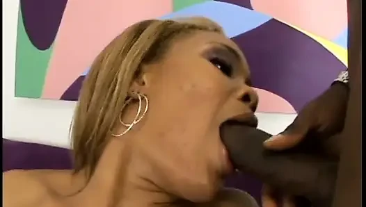 Couple of horny dudes have a good time with young mocha slut