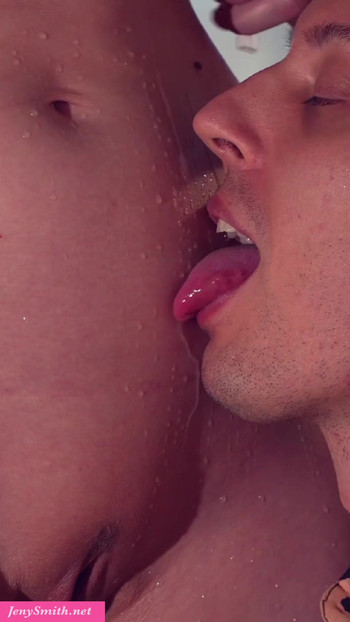 Jeny Smith forced to watch her home anal video and seduced a guy