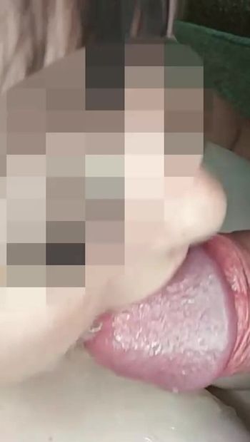 A powerful portion of cum in my mouth. Swallow cum