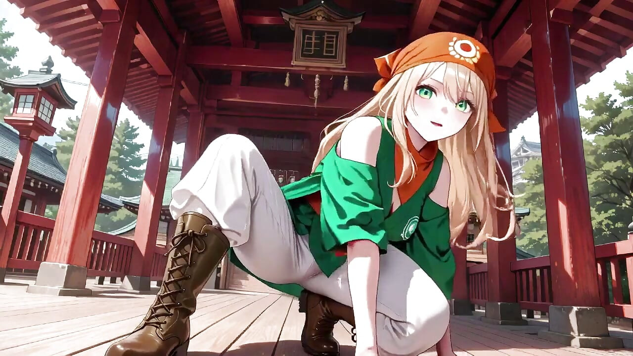 Blonde Pirate Captain! Green Uniform & Rough Ropes on a Sunny Deck. Languid Poses, Long Legs Exposed, and That Teasing Gaze