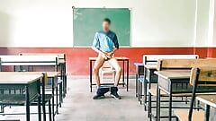 Teen college boy masterbate in classroom
