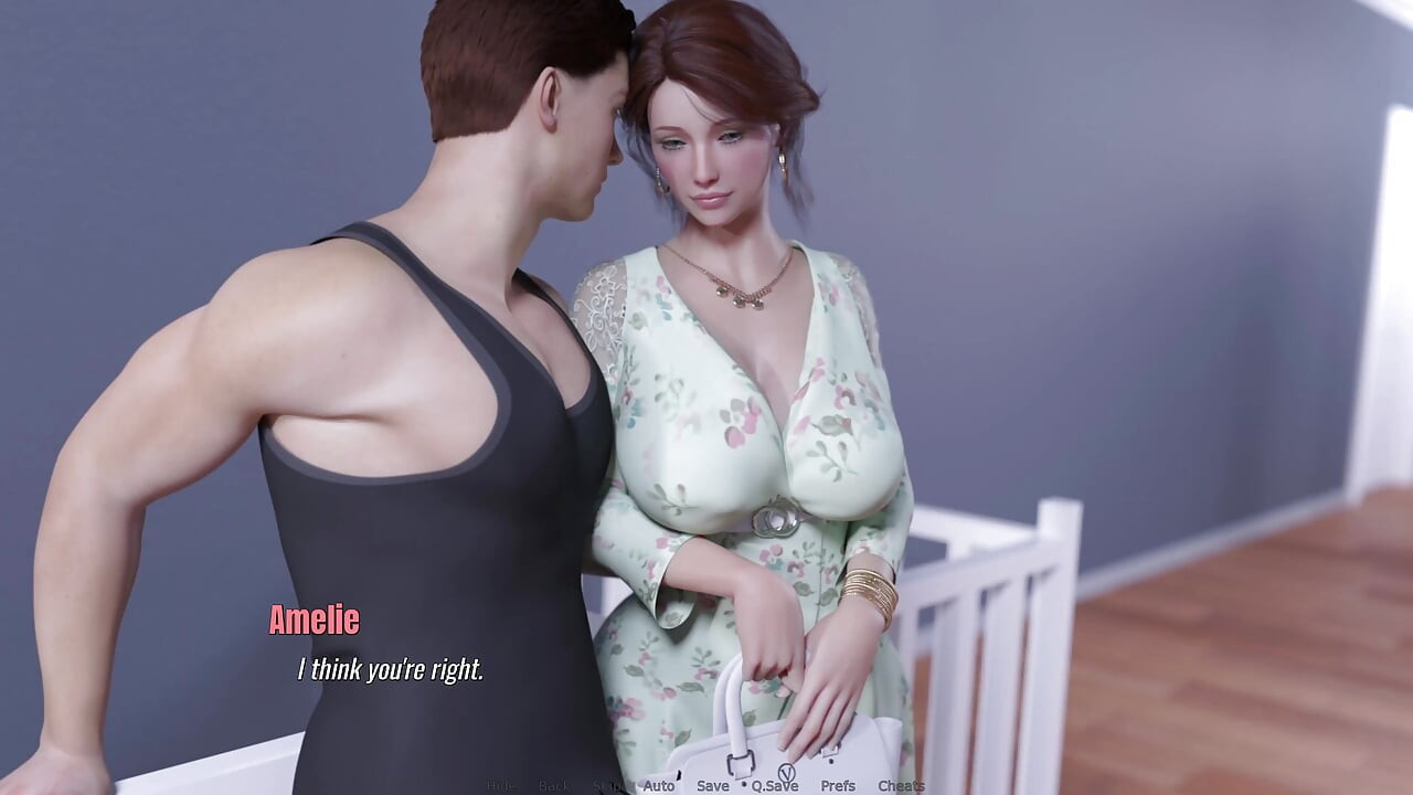 Awam milf Amelie Real Suck - deel 10 - Amelie slikt Sam diep in de slaapkamer, terwijl Davie in de volgende kamer