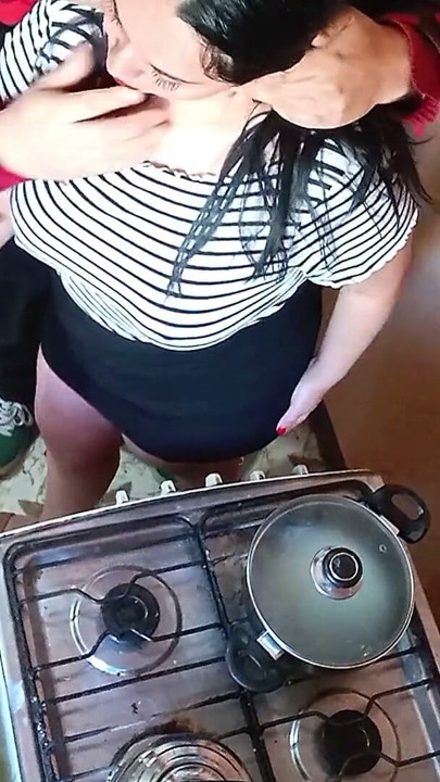 A horny guy decides to fuck his stepsister in the kitchen | Clip 1