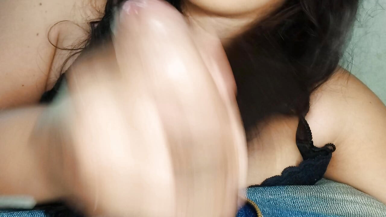 My stepsister found it exciting to masturbate me with her beautiful brown hair.