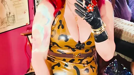 Latex Clad Smoker Tina Snua Smoking A Cigarette In Rubber Gloves & Lots Of Rings