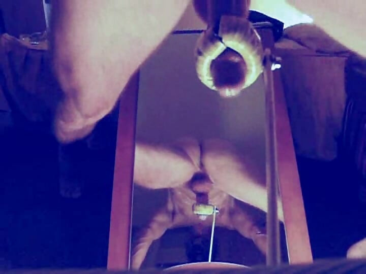 No 67: Doggyfan fucks his ring over a mirror with a perfect view from 2 ankles on precum-flow and a huge cum-shot at the end