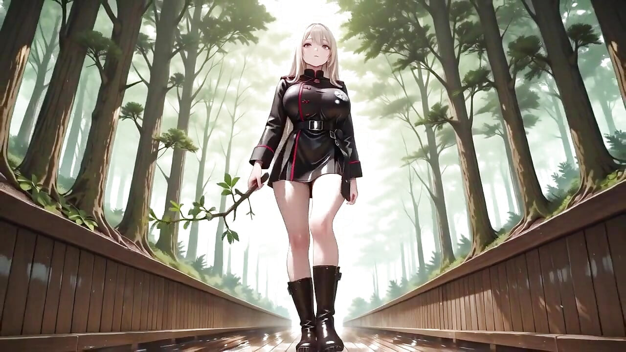 Blonde Valkyrie's Undressing Moment, That Great-slit Black Uniform Is Insane!