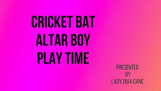 Male piss slave paddled with the cricket bat until he finishes his drink