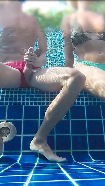 Powerful moment from "This Blonde Made Me Cum in a Public Pool!"