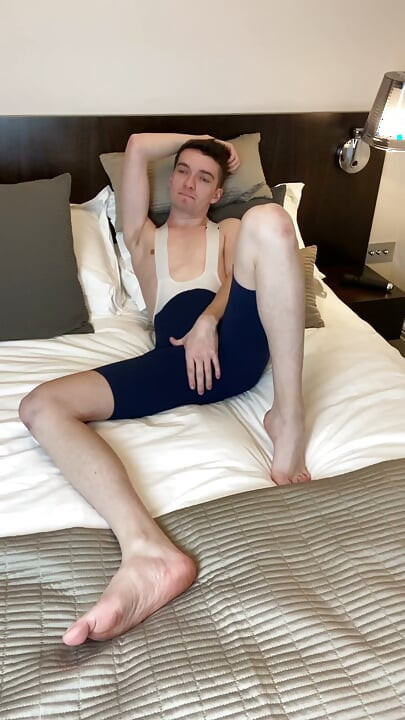 Lycra Twink Jerks Off