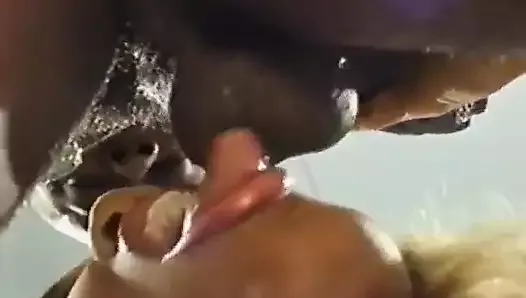 Bubbly ass ebony college girl taking a massive hard BBC inside her shaved pussy