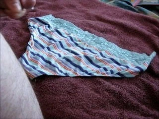 Neighbor's blue stripe panties