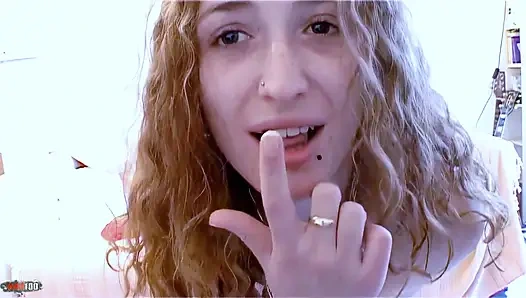 Monica Ledesma: Lovely Petite Redhead Monica Ledesma Doing a Strip Alone on Her Webcam