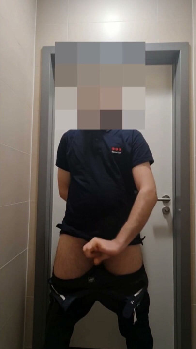 Security Guard masturbate in work toilet | Clip 1