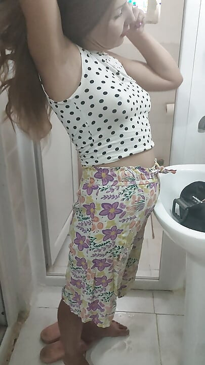 I think I got a bit turned on while doing my makeup in my loungewear.