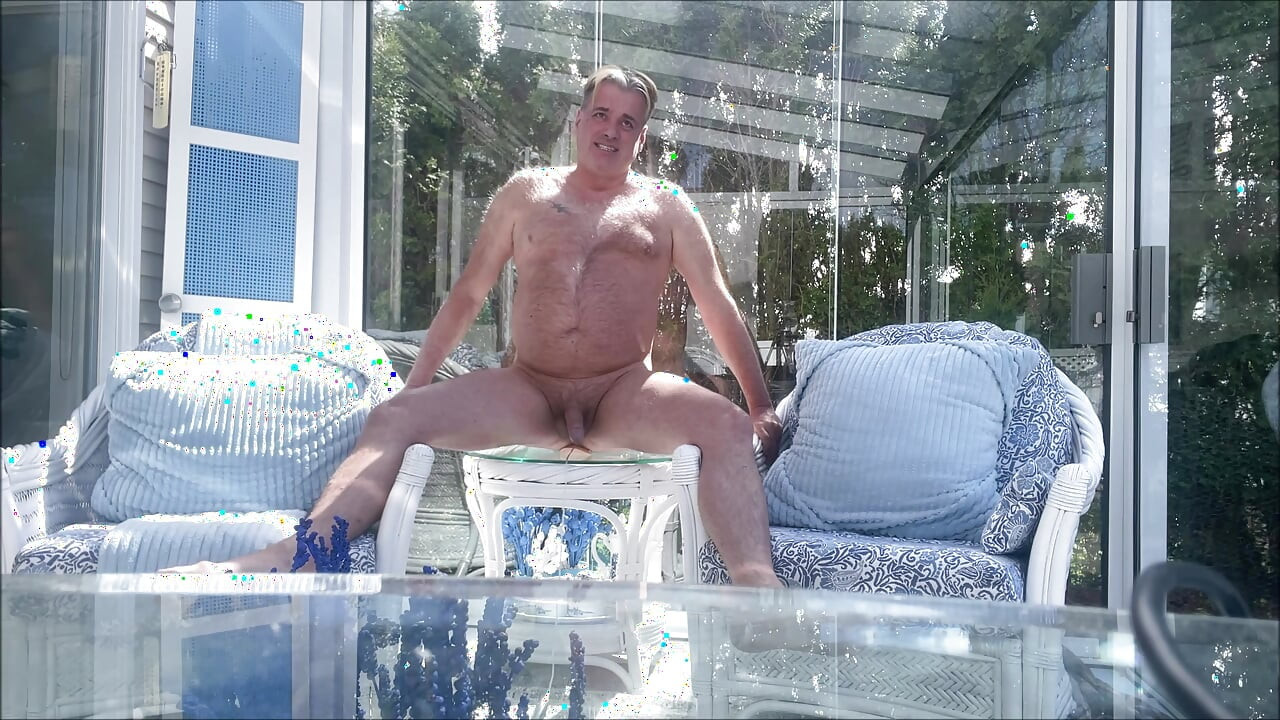 HUNK DADDY BEAR NAKED SUNBATHING IN THE VERANDA 3