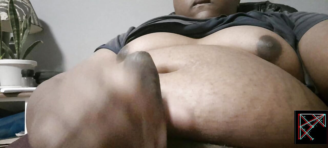 Trans BBW Strokes Cock and Cums