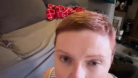Redhead stepmom sucks step sons Monster Cock