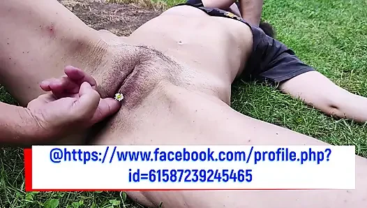 Squirt, Fruits and Saggy Tits Outdoor