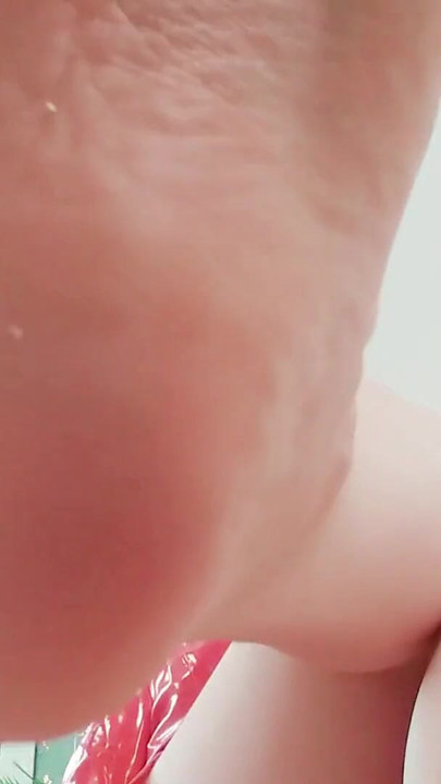 Spectacular moment from "Foot fetish video: FemDom POV barefoot Mistress in PVC teasing and playing with you (Arya Grander)"