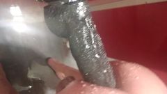 Duży czarny rambone anal - prysznic usługa półka dgb