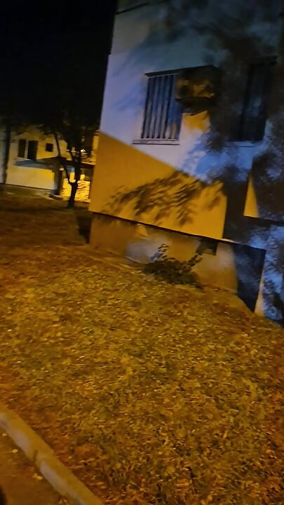 Hard, juicy Bulgarian cock spurts cum in the city garden.