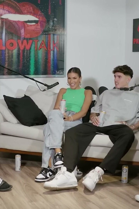 Cam Holmes on, l with Emily Faye Miller