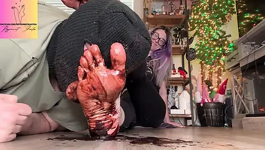 Boyut 16 feet çikolata şurubu ibadeti - yala onları temiz ayak çocuğu