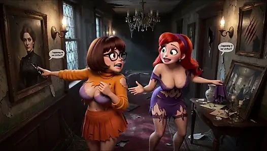 Velma and Daphne Become Fully Nude in Haunted Mansion Ghost Mystery as Their Clothes Tear During Investigation