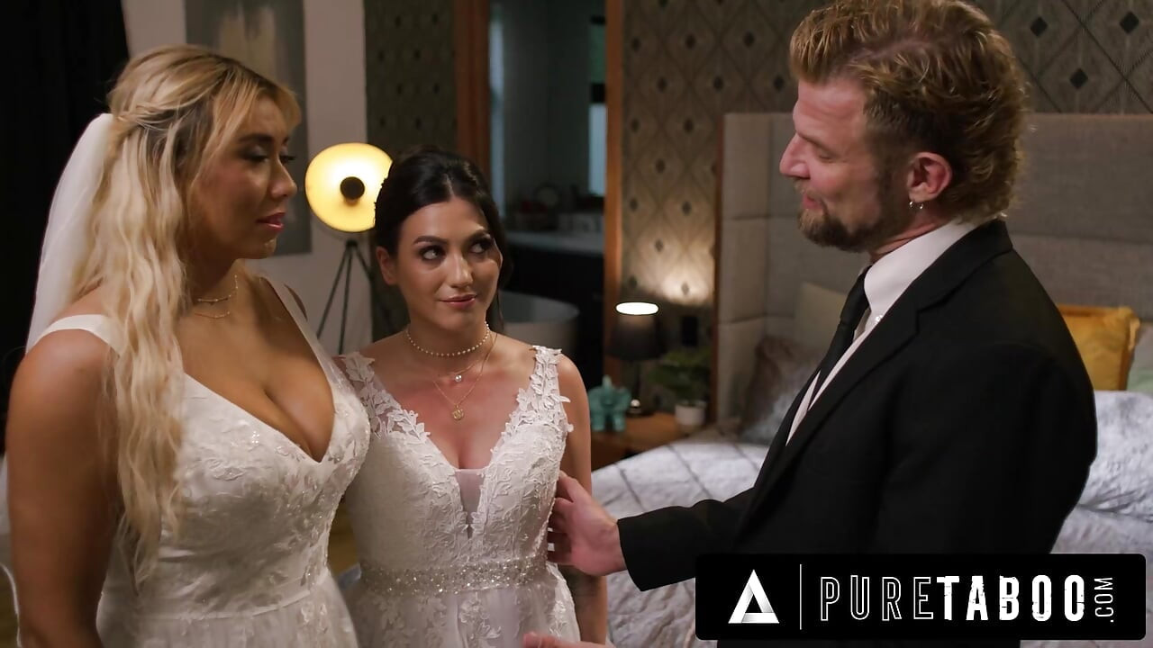 PURE TABOO Desperate lesbian brides cyber doll &megan mistakes submetem-se a officiant homofóbico