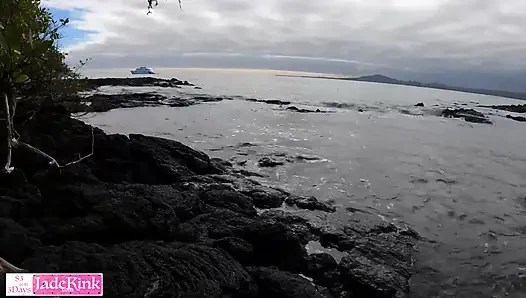 Pretty girlfriend sucking dick on the beach - Blowjob and facial cumshot
