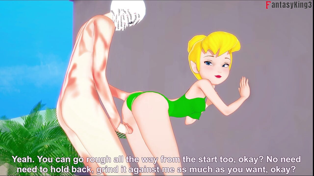 Tinkerbell bikiniben szex a tengerparton