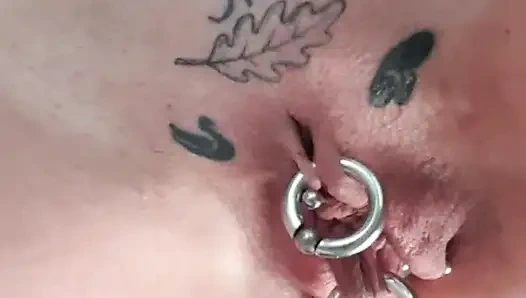 Nude run in the office with squirt