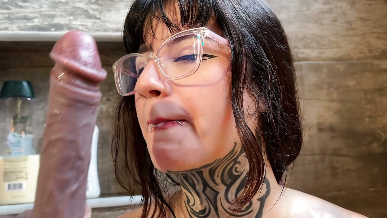 My college stepdaughter takes a shower while I watch her, but I can't resist and I fuck her