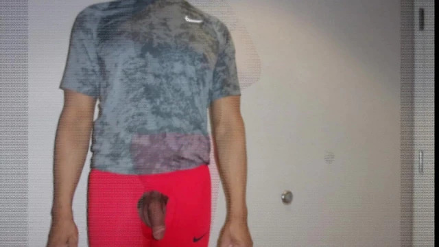 REd Nike Running Tights Dick Print