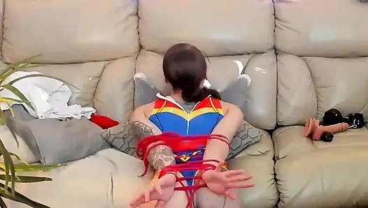 tied up her naughty whore friend so she could be fucked by several men