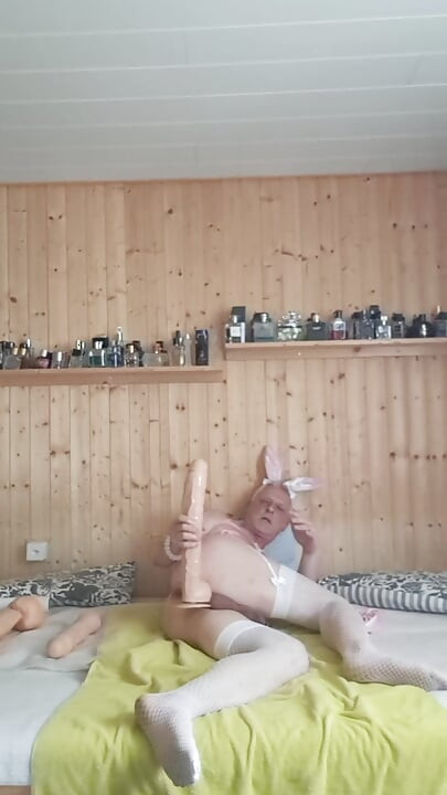 Dildo fuck in lingerie and cum