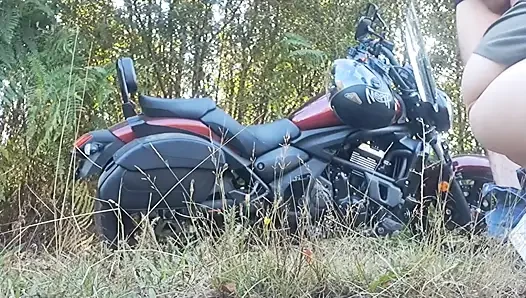 I take a girl for a ride on a motorcycle and she pays me with her pussy.