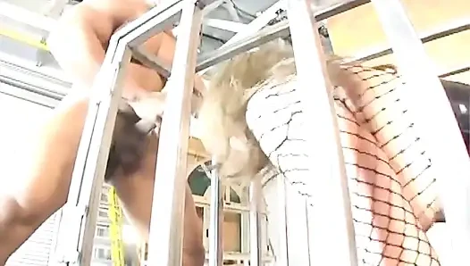 Cewek seksi dengan toket besar lagi asik ngentot sama tiga kontol besar di kandang Seks anal ekstrem sampai tenggorokan.