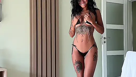 NAKED AND HORNY - VACATION EXOTIC ROUGH SEX - Hot Brunette Latina Ready for Hardcore Cowgirl and Doggy Style in POV