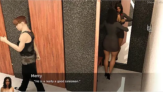 Projekt hotwife - Gameplay - Rollenspiel - Ladenschreiberin zeigt hotwife kleidung
