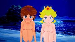 Princess Daisy and Peach show some pussy and suck your dick.