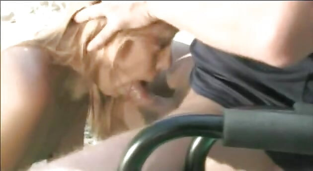 Horny Blonde Sucks a Swollen Cock and Then Gets Her Wet Ass Fucked Doggy Style Outdoors