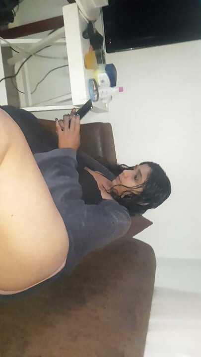 Busty Indian MILF gives hubby a footjob