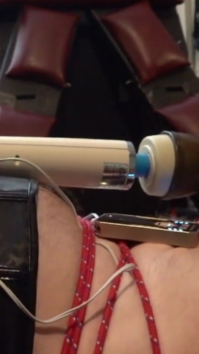 Penis Pump with Tied Balls & E-stim CBT on The Coffin Bondage Board | Clip 2