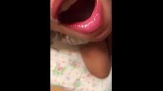 Amateur POV, sperm mouthful and cum swallow