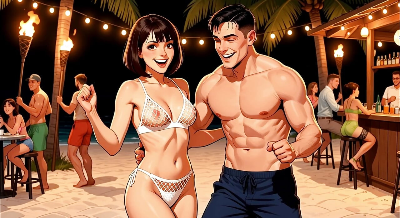 Cuck husband lets wife get fucked by other men beside the pool